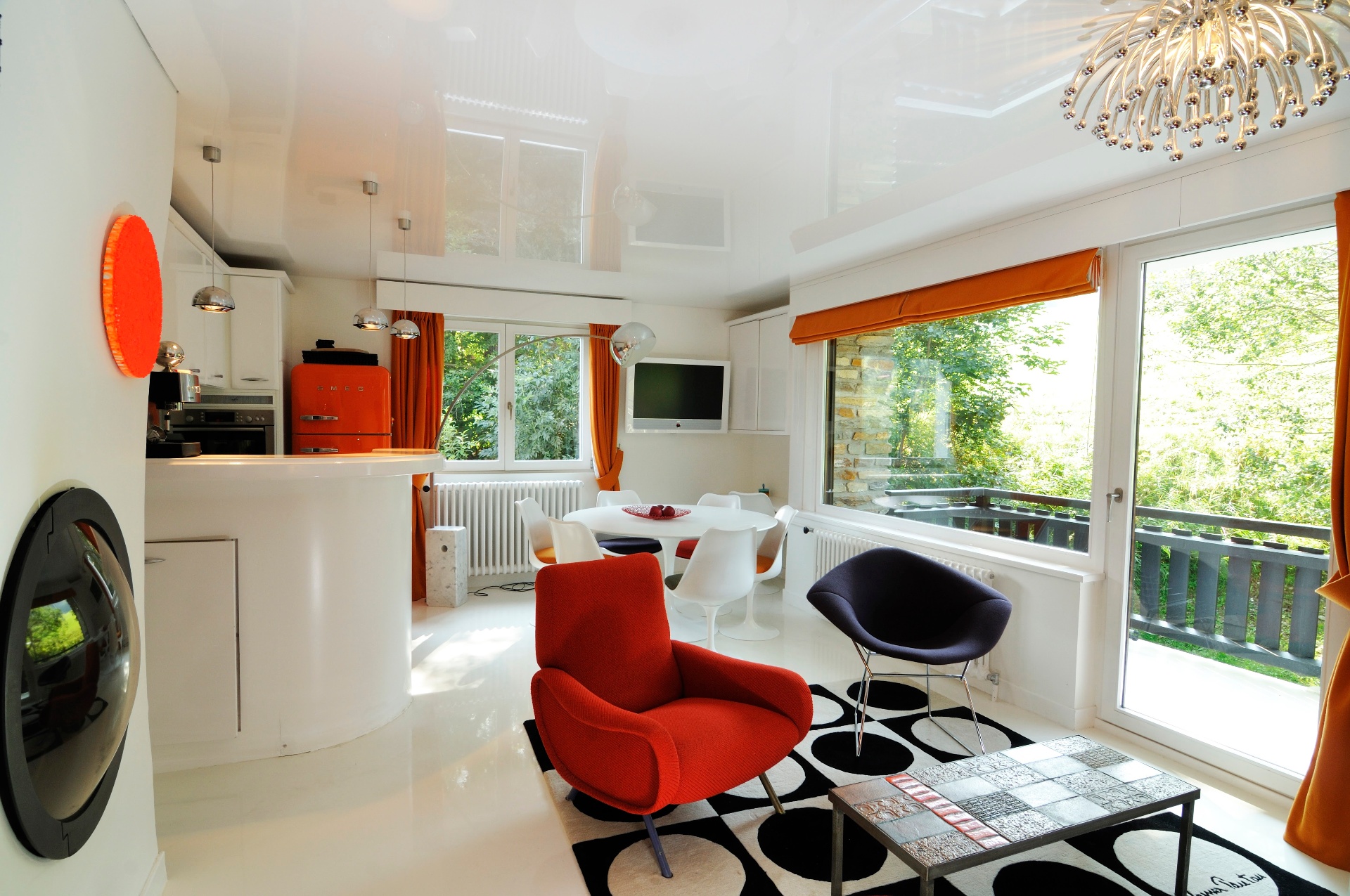 Salon design intérieur chalet Megève